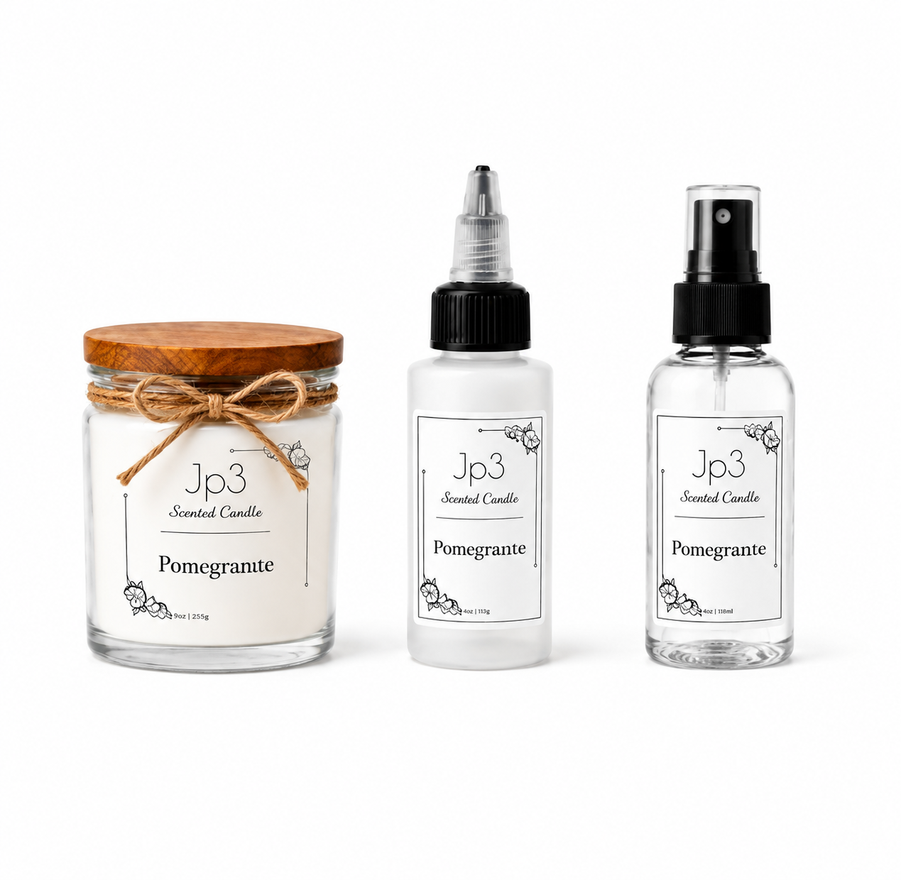 1 Candle - 1 Aroma Spray - 1 Essential Diffuser Oil or Burning | Bundle Set